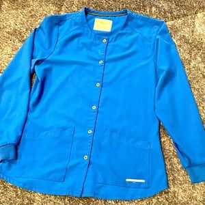 Sketchers Royal blue scrub jacket.  Stability 2 Pocket Snap Front Jacket